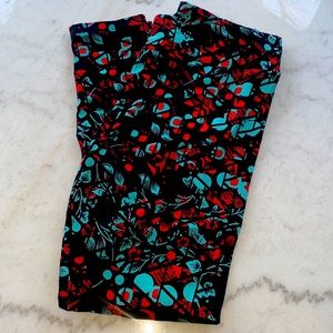 Lularoe Tall and Curvy Leggings. Black, light blue and red. Like new!